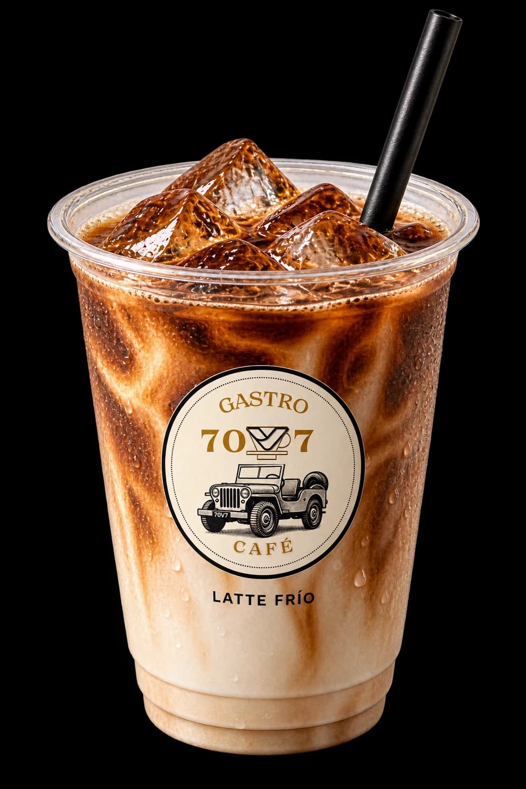 Un latte frío en vaso de Gastro 70V7
