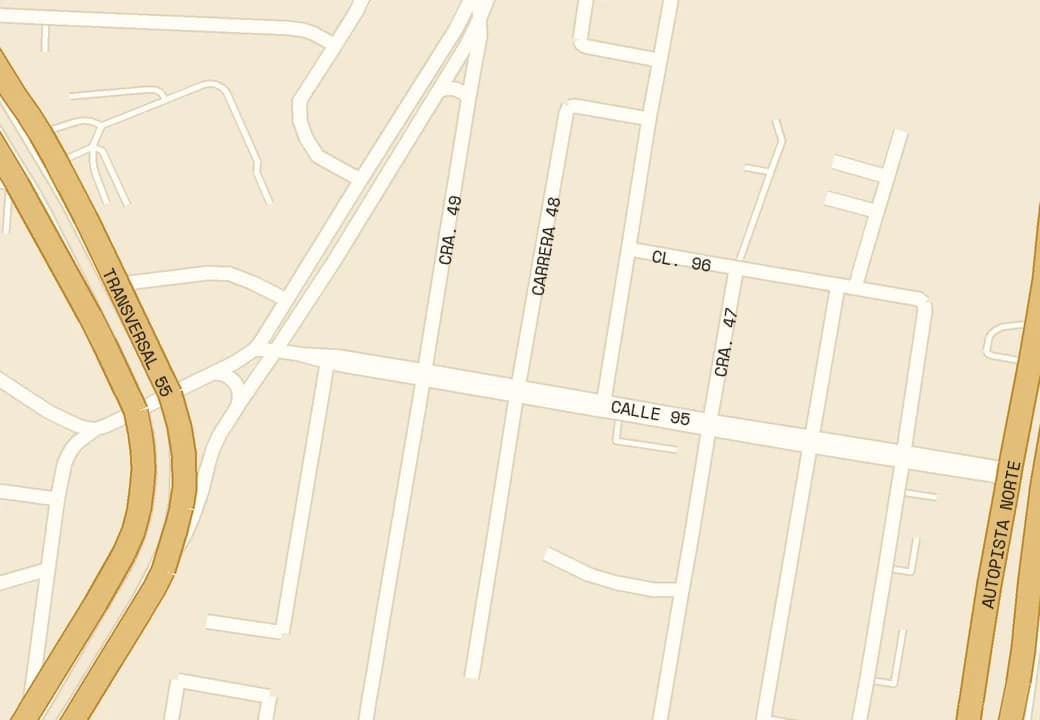 Mapa de La Castellana con Gastro 70V7 sobre la Carrera 48, junto a la Calle 95